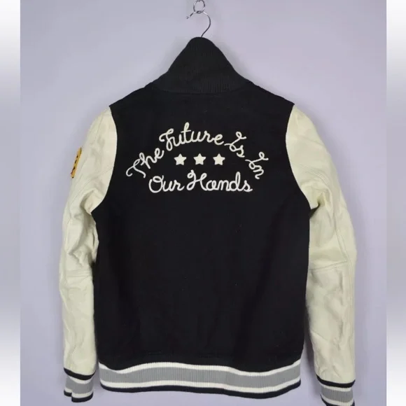 RARE! X-Girl Varsity Jacket College Leather Wool Hype Street Fashion Size 2 - Picture 2 of 14